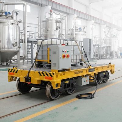 Carrinho de transferência ferroviária à prova de explosão com capacidade de carga de 10 toneladas e alimentado por bateria para segurança da indústria química