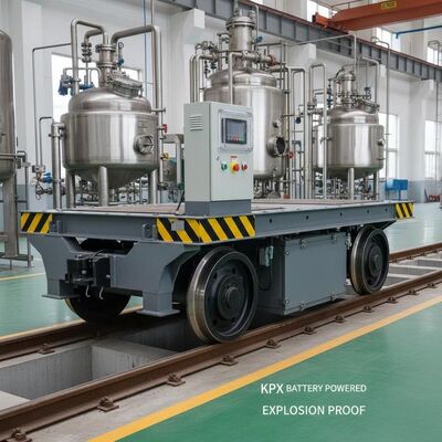 Carrinho de transferência ferroviário à prova de explosão com capacidade de carga de 10 toneladas e velocidade de 30 m/min para zonas perigosas